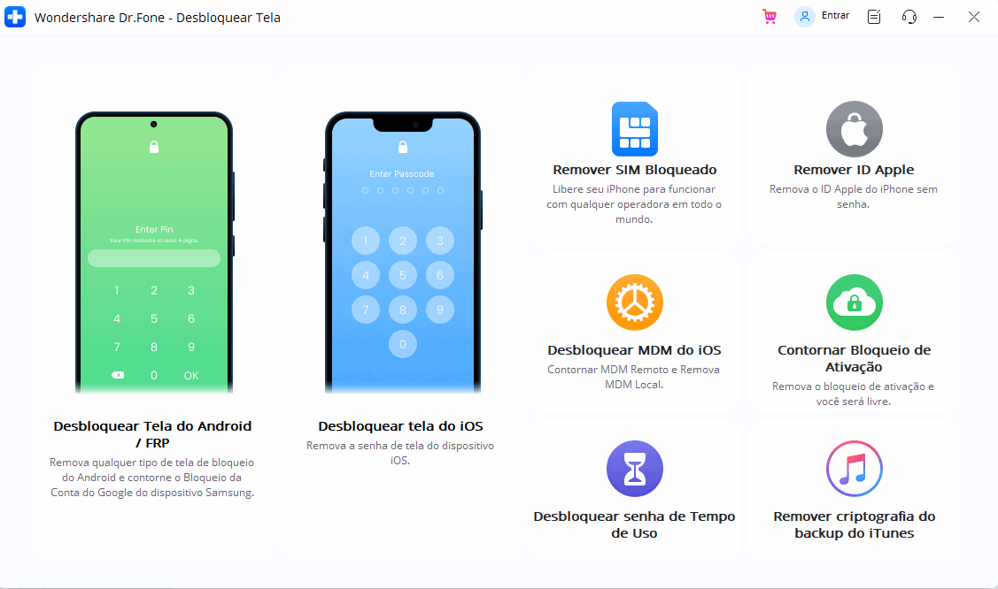 desbloquear a tela do iphone e android